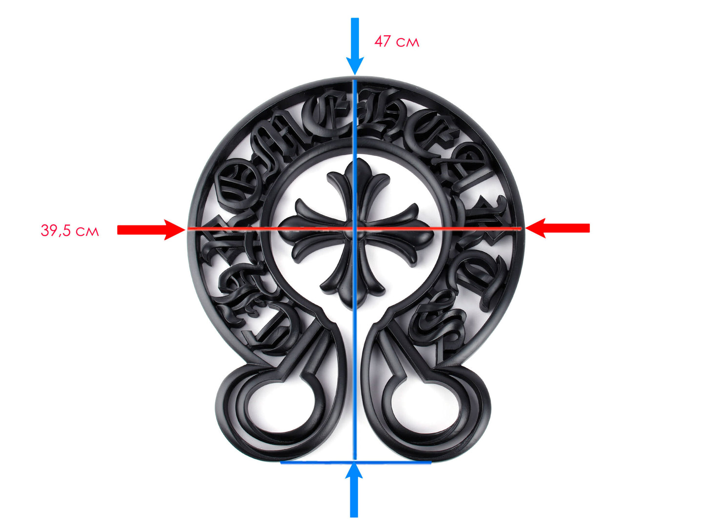 CH Noir Cross Matte Black Statement Sculpture