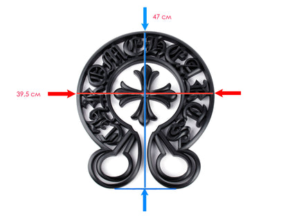 CH Noir Cross Matte Black Statement Sculpture